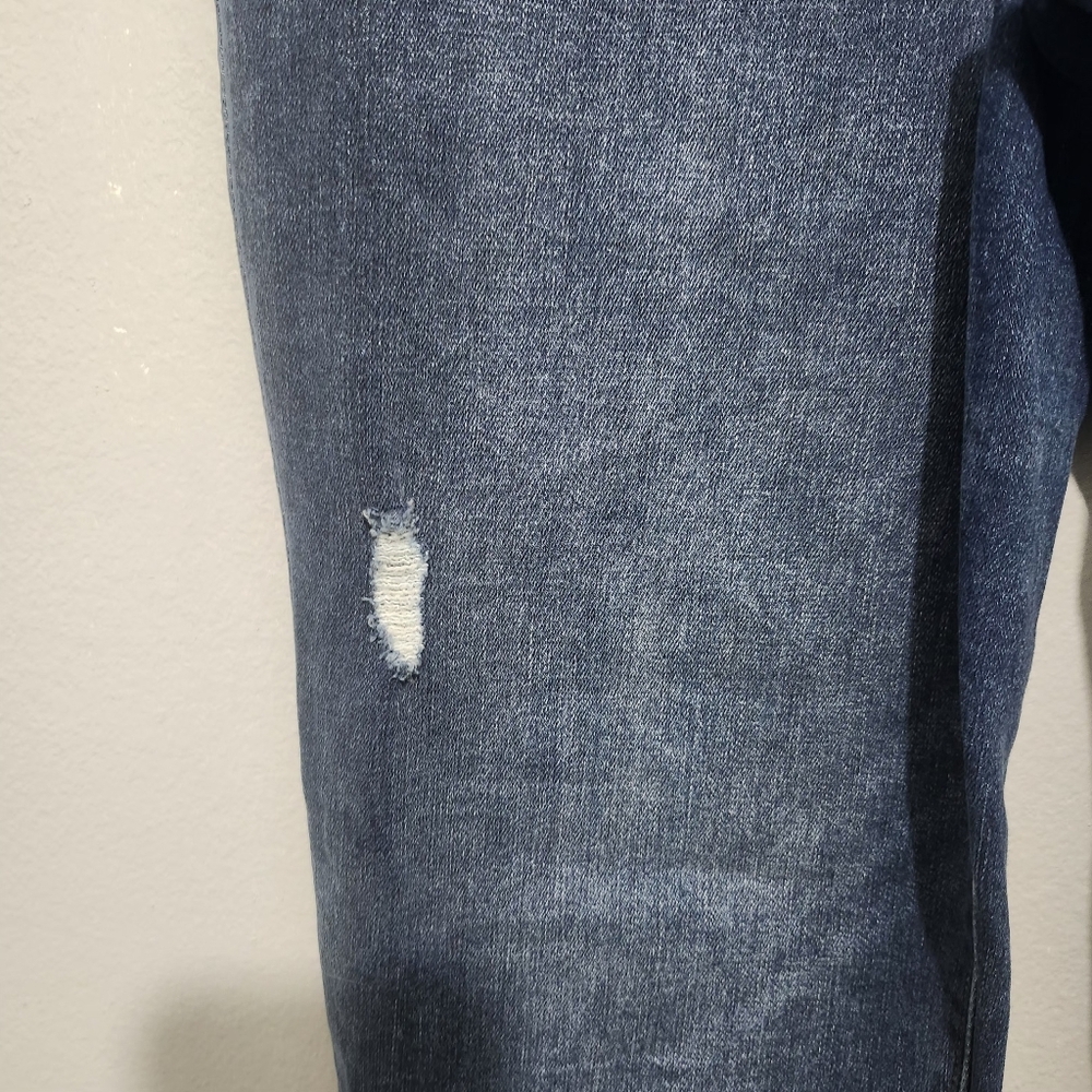 Spanx Women's Distressed Ankle Skinny Pull On Blue Jeans Size Large - Picture 3 of 9